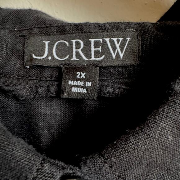 J CREW Capitaine Shirtdress in Black Linen - Unbelted - Picture 5 of 6